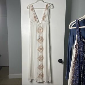 O’NEILL Boho Grecian White Flowy Beach Dress XS